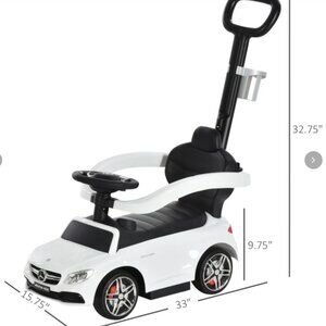 BEST RIDE ON CARS Mercedes C63 3-in-1 Cup Holder Push Car *(Brand New)